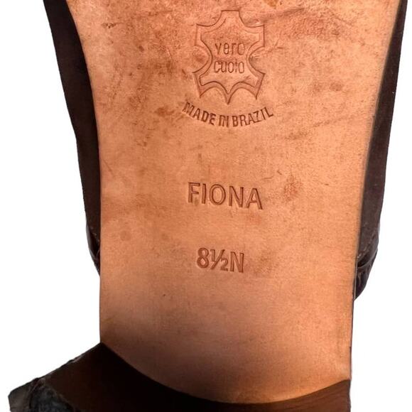 Brighton Fiona Mules Size 8.5N Brown Leather Embroidered Floral Nubuck Suede - Picture 9 of 16